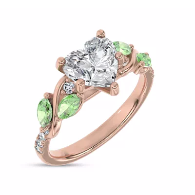 Hayden Curved Vine Tsavorite And Diamond Engagement Ring