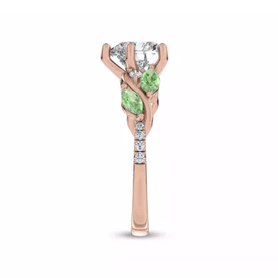 Hayden Curved Vine Tsavorite And Diamond Engagement Ring