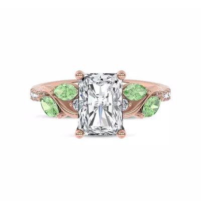 Hayden Curved Vine Tsavorite And Diamond Engagement Ring