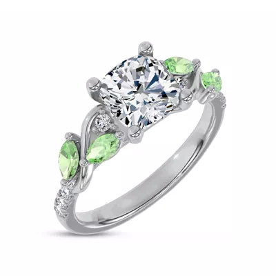 Hayden Curved Vine Tsavorite And Diamond Engagement Ring