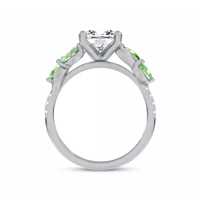 Hayden Curved Vine Tsavorite And Diamond Engagement Ring