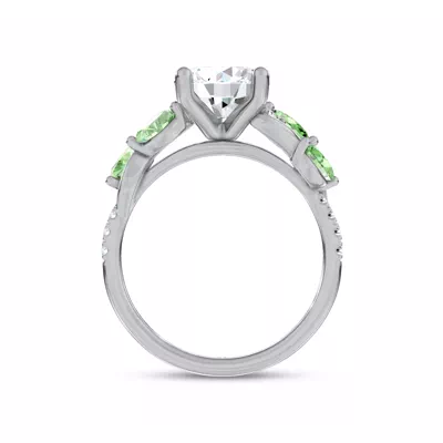 Hayden Curved Vine Tsavorite And Diamond Engagement Ring
