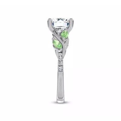 Hayden Curved Vine Tsavorite And Diamond Engagement Ring