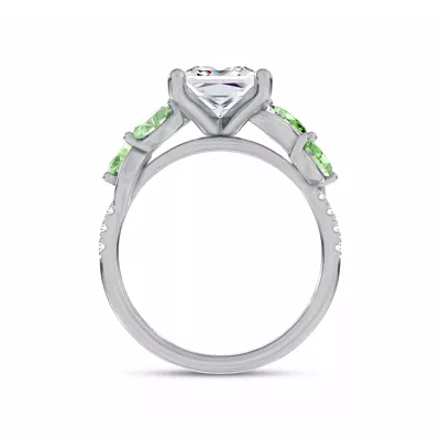 Hayden Curved Vine Tsavorite And Diamond Engagement Ring