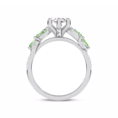 Hayden Curved Vine Tsavorite And Diamond Engagement Ring