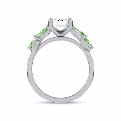 Hayden Curved Vine Tsavorite And Diamond Engagement Ring