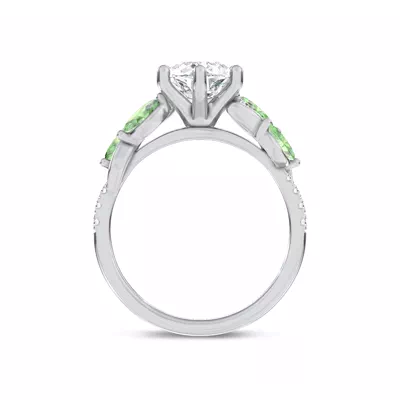 Hayden Curved Vine Tsavorite And Diamond Engagement Ring