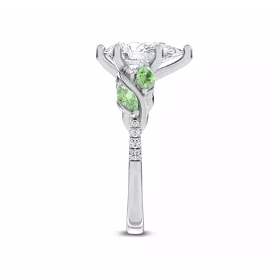 Hayden Curved Vine Tsavorite And Diamond Engagement Ring