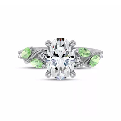 Hayden Curved Vine Tsavorite And Diamond Engagement Ring