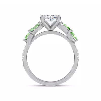 Hayden Curved Vine Tsavorite And Diamond Engagement Ring
