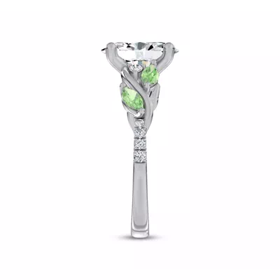 Hayden Curved Vine Tsavorite And Diamond Engagement Ring