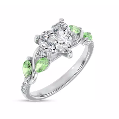 Hayden Curved Vine Tsavorite And Diamond Engagement Ring