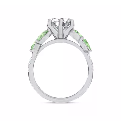 Hayden Curved Vine Tsavorite And Diamond Engagement Ring