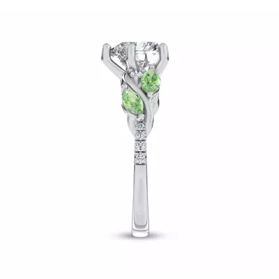Hayden Curved Vine Tsavorite And Diamond Engagement Ring