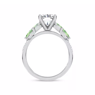 Hayden Curved Vine Tsavorite And Diamond Engagement Ring