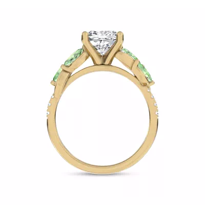 Hayden Curved Vine Tsavorite And Diamond Engagement Ring