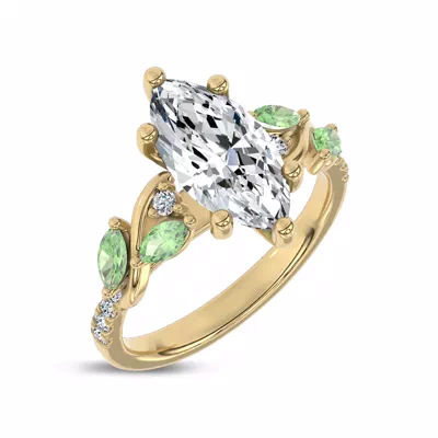 Hayden Curved Vine Tsavorite And Diamond Engagement Ring