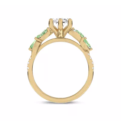 Hayden Curved Vine Tsavorite And Diamond Engagement Ring