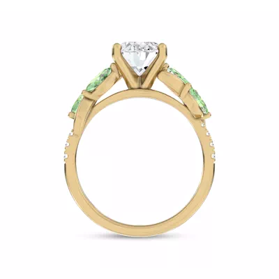 Hayden Curved Vine Tsavorite And Diamond Engagement Ring