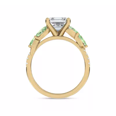 Hayden Curved Vine Tsavorite And Diamond Engagement Ring