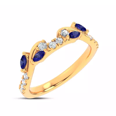 Hayden Sapphire And Lab Diamond Band