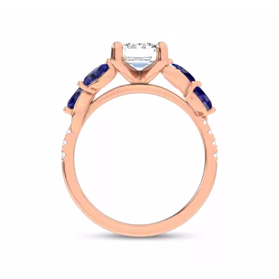 Hayden Curved Vine Sapphire And Lab Diamond Engagement Ring