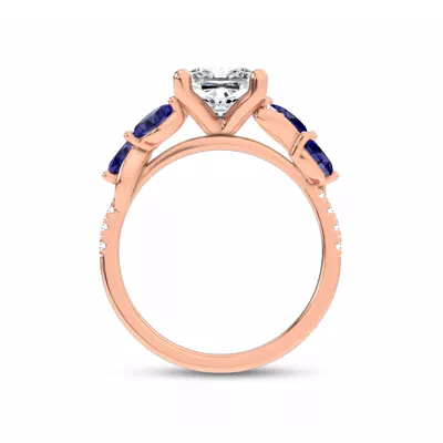 Hayden Curved Vine Sapphire And Diamond Engagement Ring