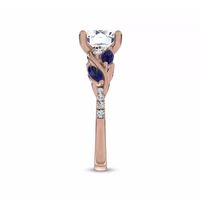 Hayden Curved Vine Sapphire And Diamond Engagement Ring