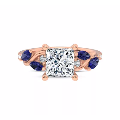 Hayden Curved Vine Sapphire And Diamond Engagement Ring