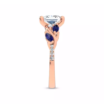 Hayden Curved Vine Sapphire And Diamond Engagement Ring