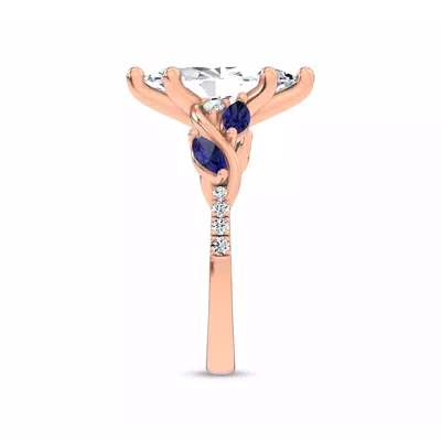 Hayden Curved Vine Sapphire And Diamond Engagement Ring