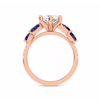 Hayden Curved Vine Sapphire And Diamond Engagement Ring