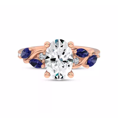 Hayden Curved Vine Sapphire And Diamond Engagement Ring