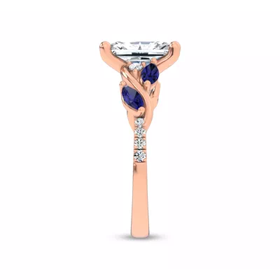 Hayden Curved Vine Sapphire And Diamond Engagement Ring