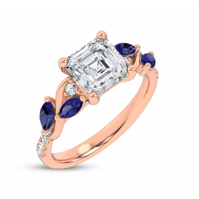 Hayden Curved Vine Sapphire And Diamond Engagement Ring