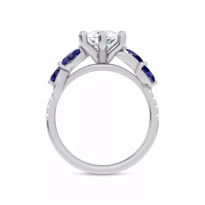 Hayden Curved Vine Sapphire And Diamond Engagement Ring