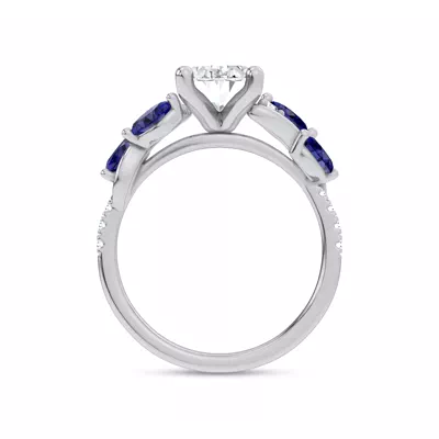 Hayden Curved Vine Sapphire And Diamond Engagement Ring