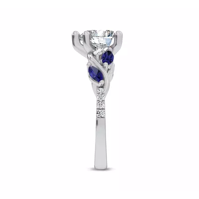 Hayden Curved Vine Sapphire And Diamond Engagement Ring