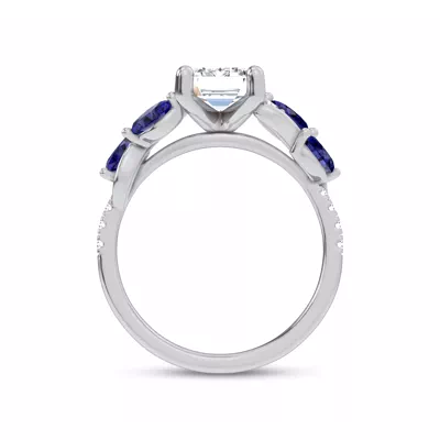 Hayden Curved Vine Sapphire And Lab Diamond Engagement Ring