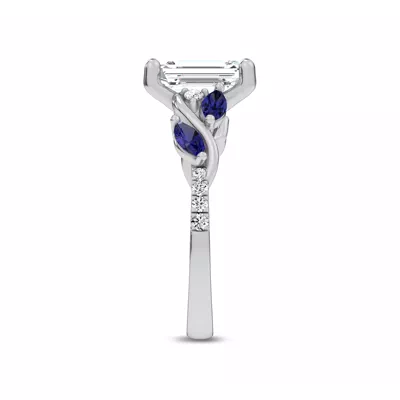 Hayden Curved Vine Sapphire And Lab Diamond Engagement Ring