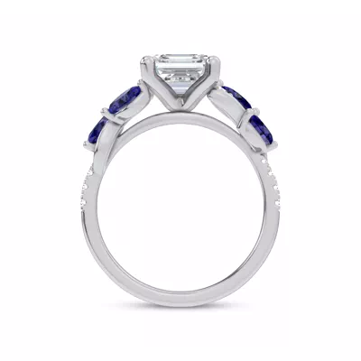Hayden Curved Vine Sapphire And Lab Diamond Engagement Ring