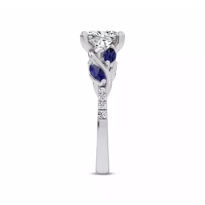 Hayden Curved Vine Sapphire And Diamond Engagement Ring