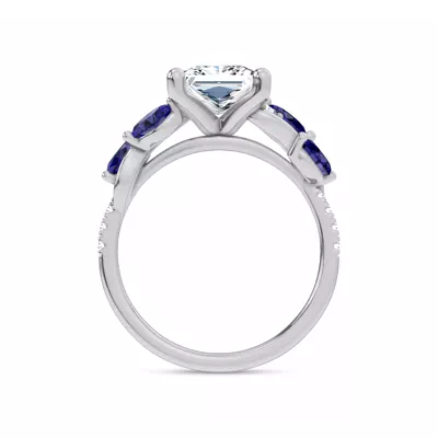 Hayden Curved Vine Sapphire And Diamond Engagement Ring