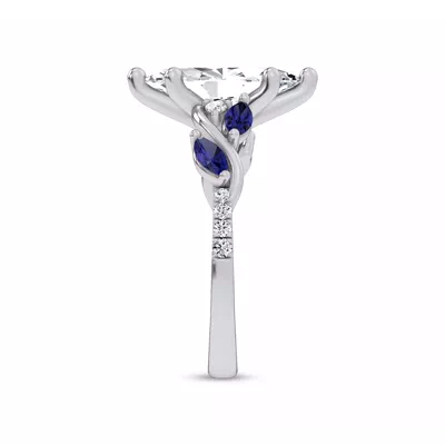Hayden Curved Vine Sapphire And Diamond Engagement Ring