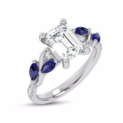 Hayden Curved Vine Sapphire And Diamond Engagement Ring