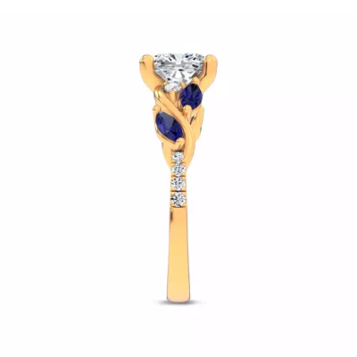 Hayden Curved Vine Sapphire And Diamond Engagement Ring
