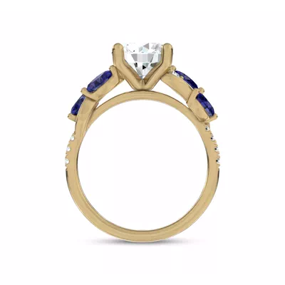 Hayden Curved Vine Sapphire And Diamond Engagement Ring