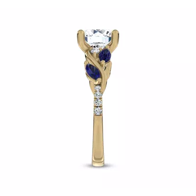 Hayden Curved Vine Sapphire And Diamond Engagement Ring