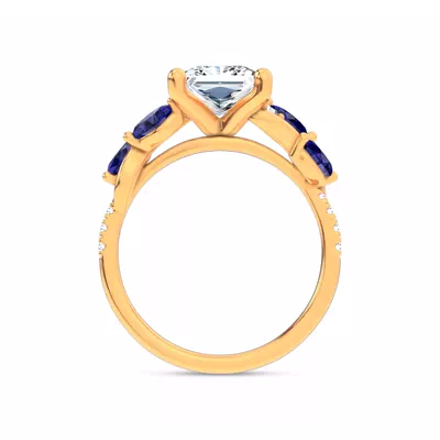 Hayden Curved Vine Sapphire And Diamond Engagement Ring