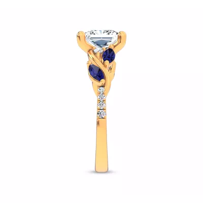 Hayden Curved Vine Sapphire And Diamond Engagement Ring